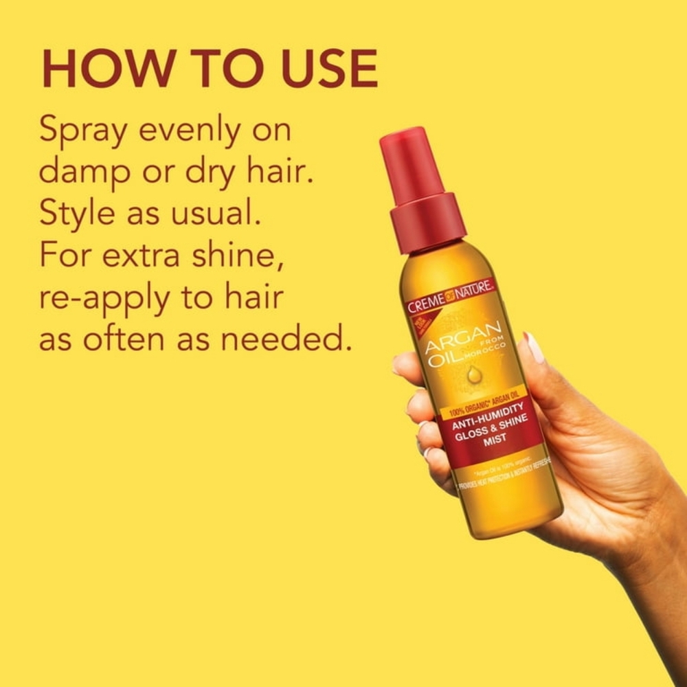TWO Creme of Nature® Argan Oil from Morocco Anti-Humidity Gloss&Shine Mist 4oz - Picture 5 of 9